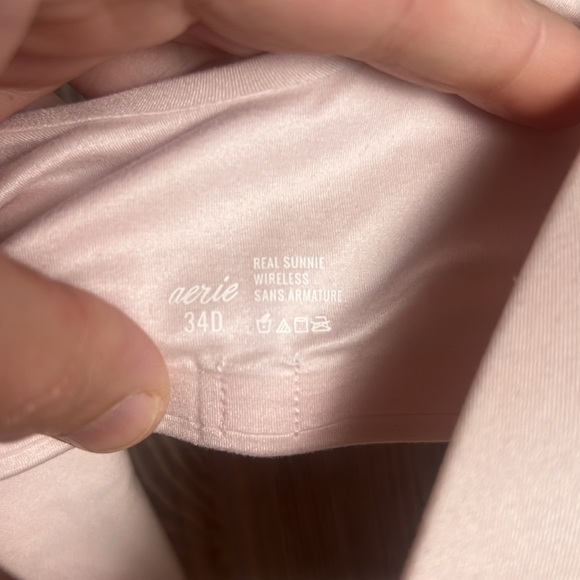 Aerie Sunnie Wireless Lightly Lined Bra Light Pink Size 34D - Picture 2 of 4